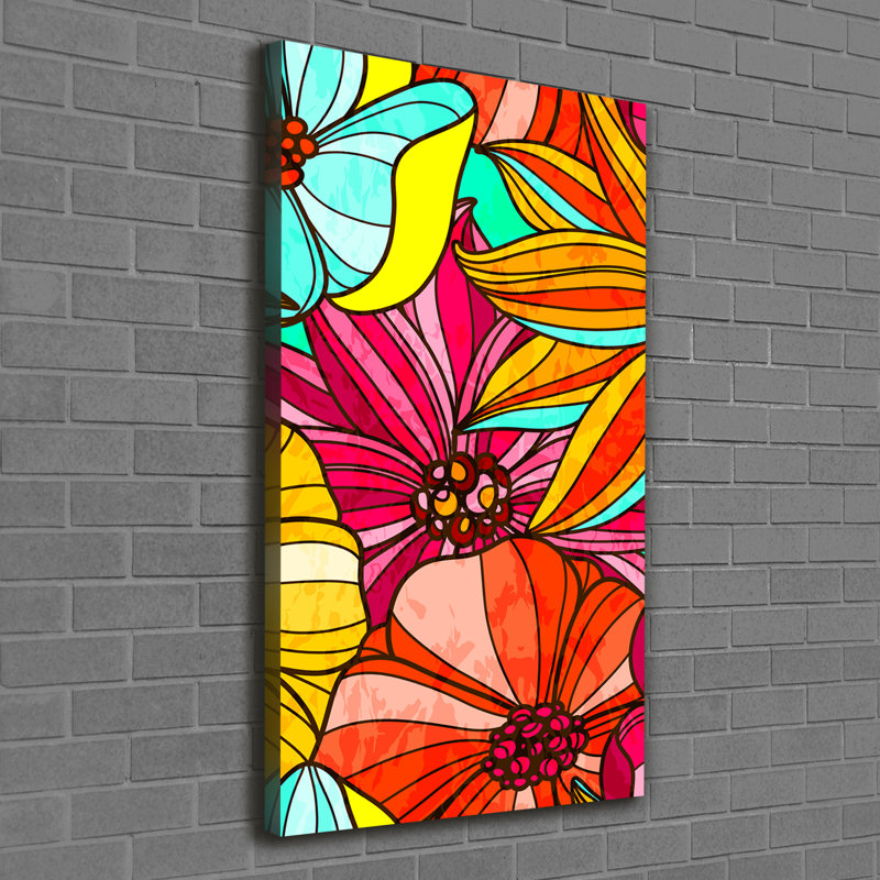 Colourful Flowers - Wrapped Canvas Print