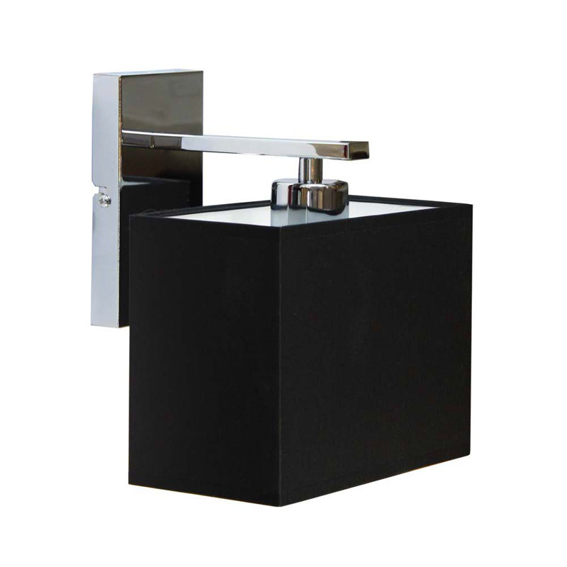 Atnhony Armed Sconce, Black, Chrome