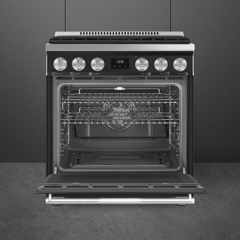 SMEG 30" Professional Induction Range, 4, Anthracite, Gas