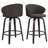26" Upholstered Swivel Bar and Counter Stool with Wood Frame-325913602
