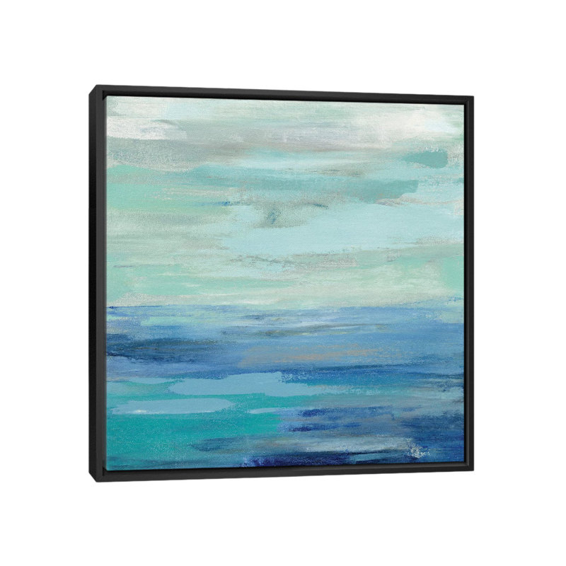 «Sunset Beach II» par Silvia Vassileva - impression, Toile avec cadre noir, H 26 po x l 26 po x P 1,5 po, Aucun mat