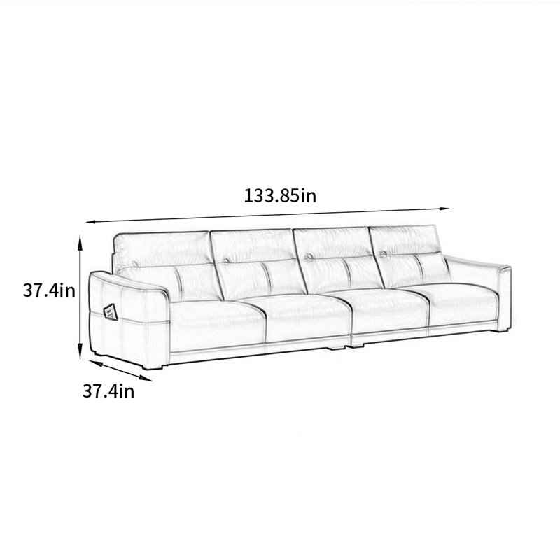 Leonila, H 37,4 po x l 133,85 po x P 37,4 po, 4