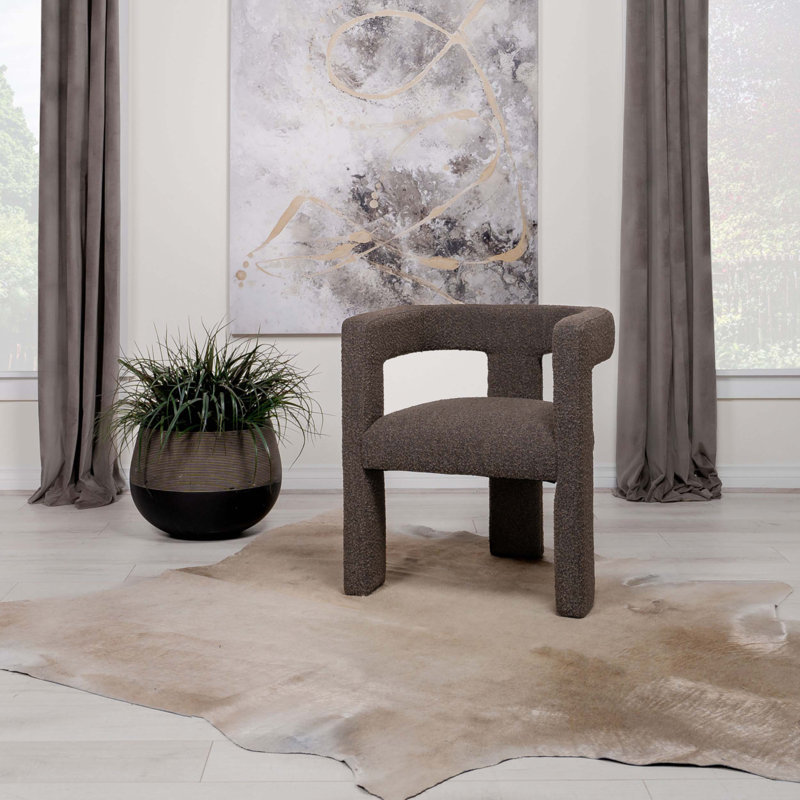 Chaise d'appoint rembourrée Boucle, Chocolat