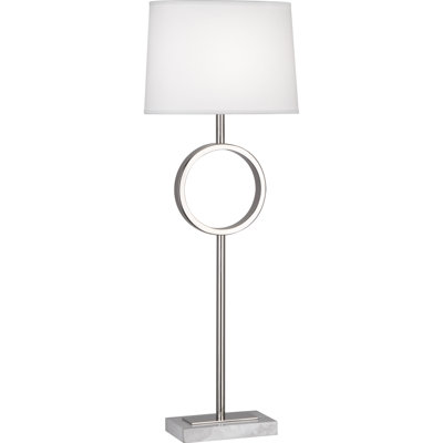 Modern Srkashlteni Collection Table Lamp - Polished Nickel Finish With Black Parchment Shade For Contemporary Decor