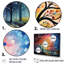 Multicolore Graffiti Oak Tree Sunrise - impression d'art mural chêne-97043022-97043023