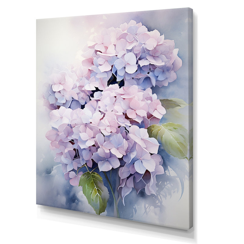 «Maybeck», impression sur toile «Hydrangea Graceful Whispers», H 44 po x l 34 po x P 1,5 po, Toile tendue