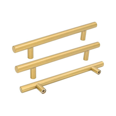 40 Pack 6-1/4 inch Gold Cabinet Handles Brushed Gold Cabinet Pulls Stainless Steel Drawer Pulls, Durable Kitchen Cabinet Handles - Bathroom Bedroom Dresser Handles Easy DIY Upgrade