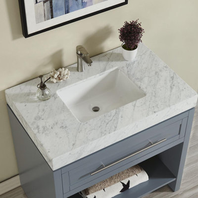 36'' Ceramic Single Bathroom Vanity Top with Sink