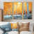 Toile avec cadre flottant or