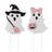 S/2 28"H Halloween Metal Ghosts Yard Stake(KD)