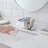 Bathroom Sink Faucet LED Light 3 Colors Changing Waterfall Glass Spout Hot Cold Water Mixer Single Handle One Hole Deck Mounted Bathroom Faucet
