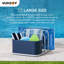 Support de rangement surdimensionné Sunjoy 35 po pour bouées de piscine, cadre en aluminium antirouille, résine tressée facile à nettoyer, organisateur de bord de piscine pour coussins, bouées, frites de piscine, jouets de piscine, bleu marine-94810354