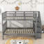 Lit superposé double au dessus d'un lit double avec tablettes Kemper par Viv + Rae ™-1672942614