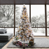 9' H Lighted Artificial Pine Christmas Tree