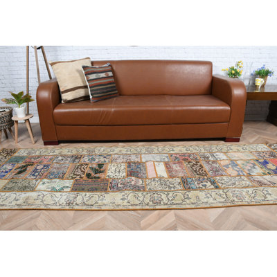 Vintage Turkish Runner With Unique Floral Patterns And Patchwork Design For A Colorful Handwoven Touch In Your Bohemian Home Decor