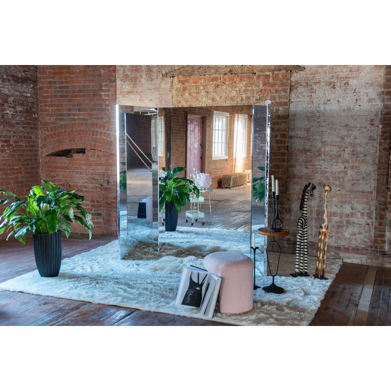 Wood Flat Floor Mirror, 72" x 96"