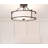 Semi Flush Mount 18 Inch 3 Light Close To Ceiling Light With Fabric Shade And Glass Diffuser, Drum-200315265