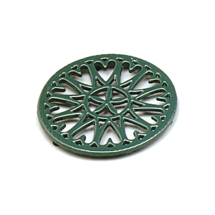 Metal Round 1 Piece Trivet, Green