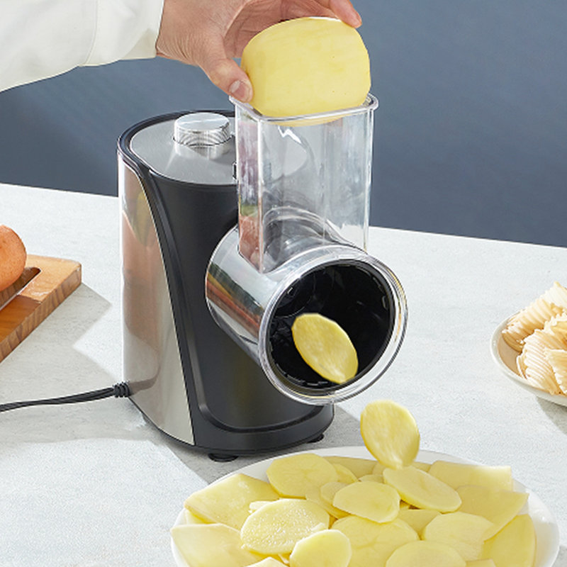 Stainless Steel 250W Electric Cheese and Vegetable Slicer with 5 Blades