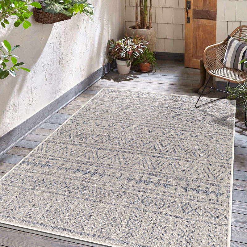 Tapis marocain tissé à la machine Mendota, Rond 7 pi 10 po
