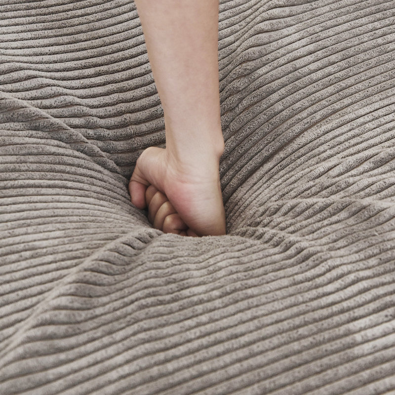Nikodemos 39.37" Corduroy Ottoman, Light Brown