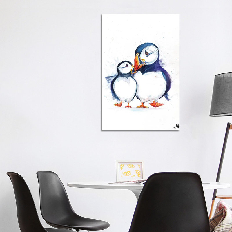 Parading Puffins by Marc Allante - Wrapped Canvas Gallery-Wrapped Canvas Giclée, 101.6 cm H x 66.04 cm W x 1.91 cm D