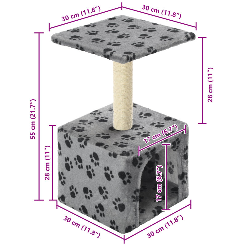 Alvin 55cm H Cat Tree, Grey