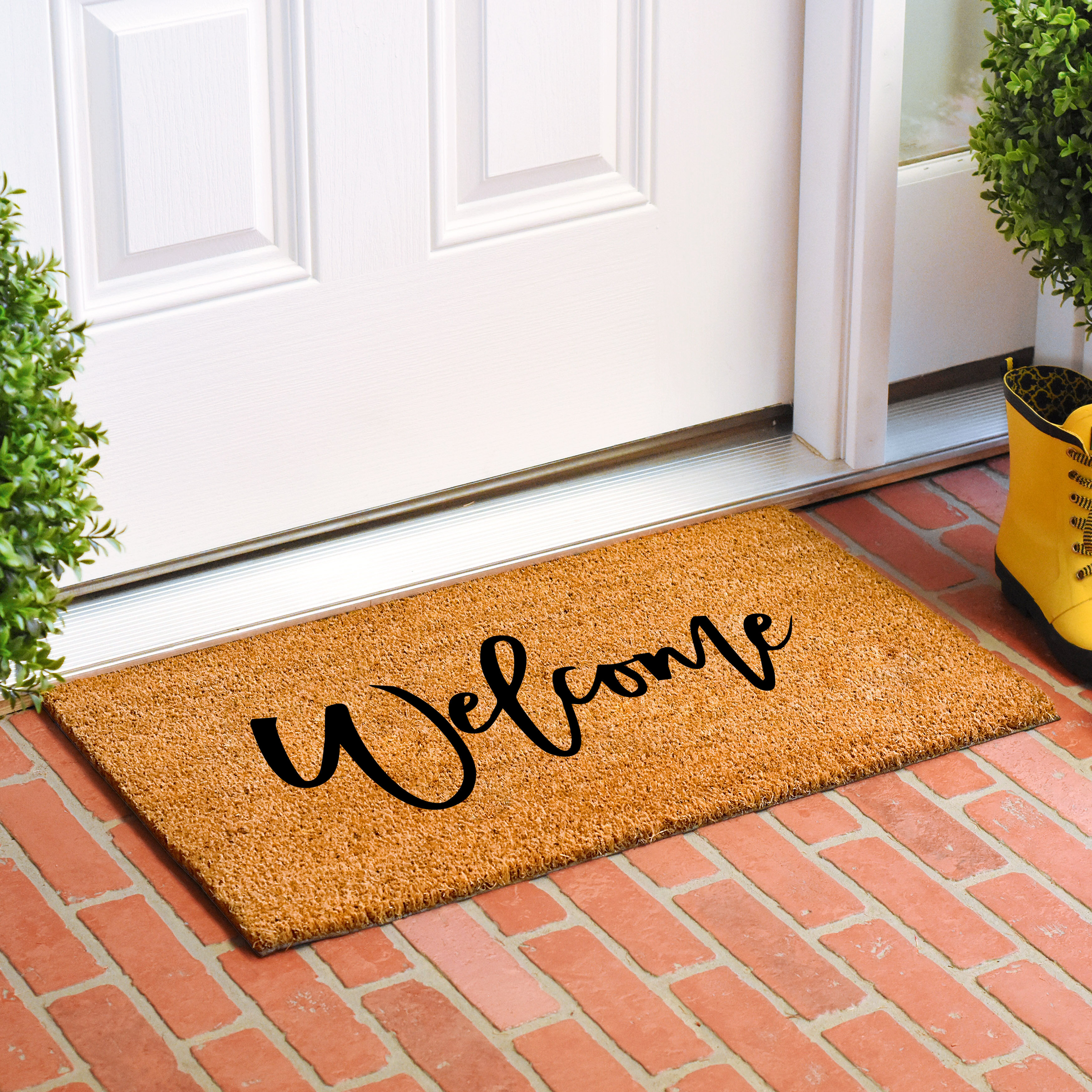 Gracie Oaks Kittleson Non-Slip Floral Outdoor Doormat & Reviews