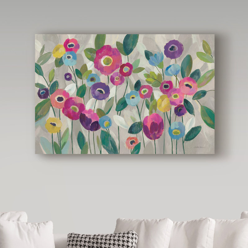 « fée, fleurs v rose », reproduction de peinture à l’acrylique sur toile tendue, H 12 po x l 19 po