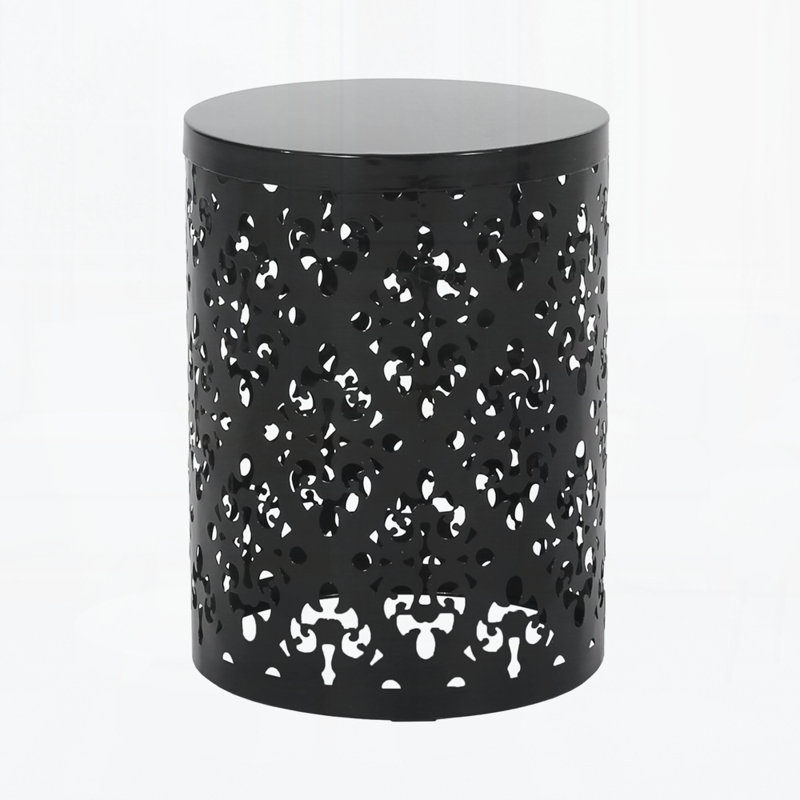 Outdoor Metal Side Table, Black