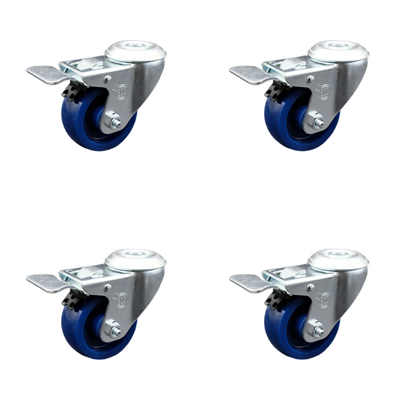 4 Piece Solid Polyurethane Caster Set