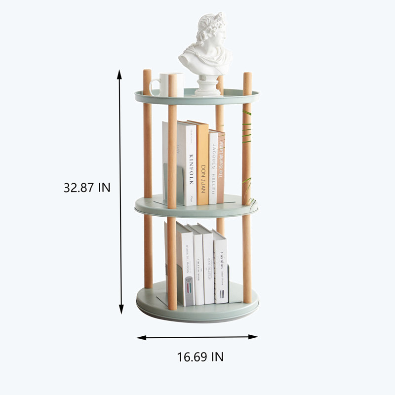 Storage Shelf, 360° Rotating Bookshelf, 3 Tier Bookcase W/ Large-Capacity Storage Space, Multifunctional Storage Rack, Compact Design, Standing Shelf For Living Room, Bedroom, Study Room, Kitchen
