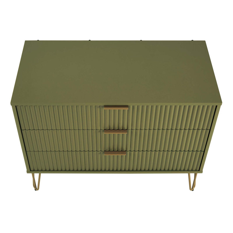Commode 3 tiroirs Boldberg, Vert