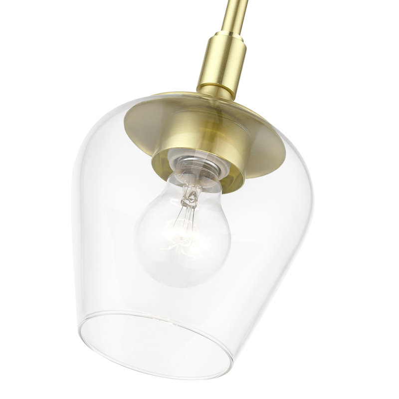 Luminaire suspendu en forme de dôme à 1 lumière Duboise, Laiton satiné