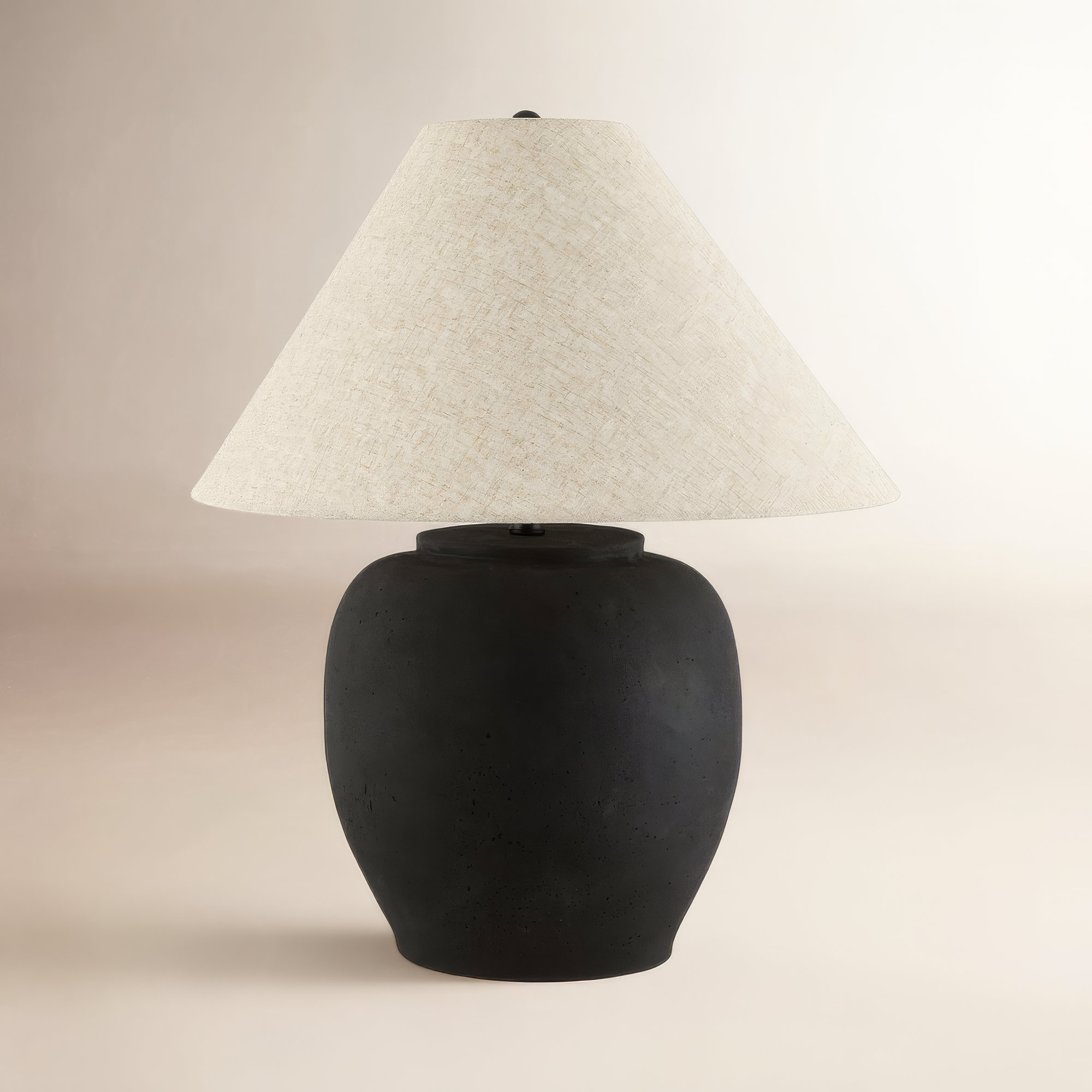 Concrete Table Lamp, Black, Wheat