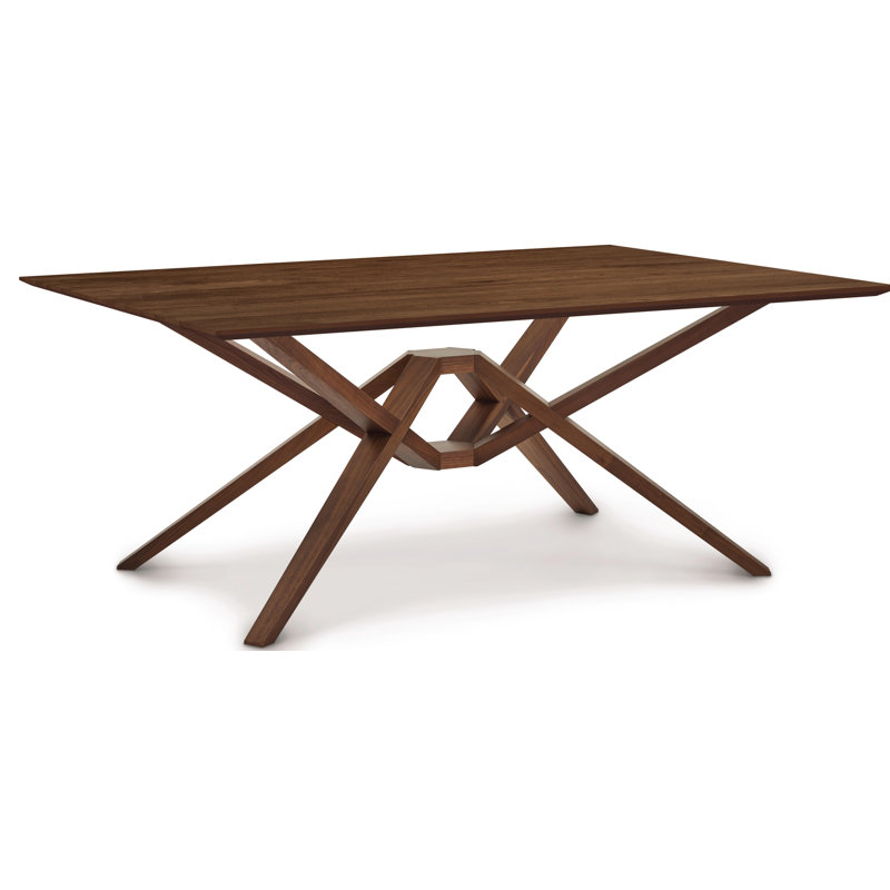 Exeter 48" Fixed Solid Wood Dining Table, 72" L x 48" W, Natural Walnut