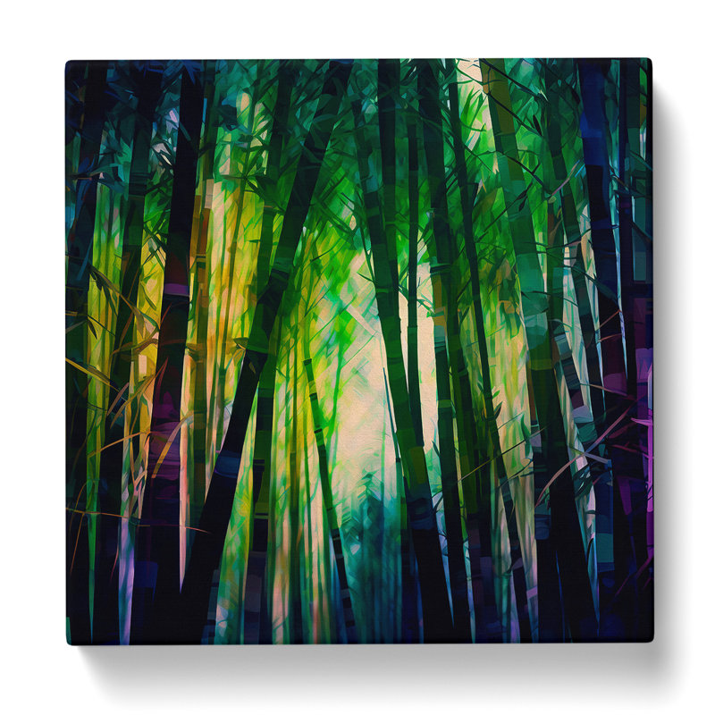 Bamboo Forest Impressionism No.1 - No Frame Print, 35cm H x 35cm W x 3cm D