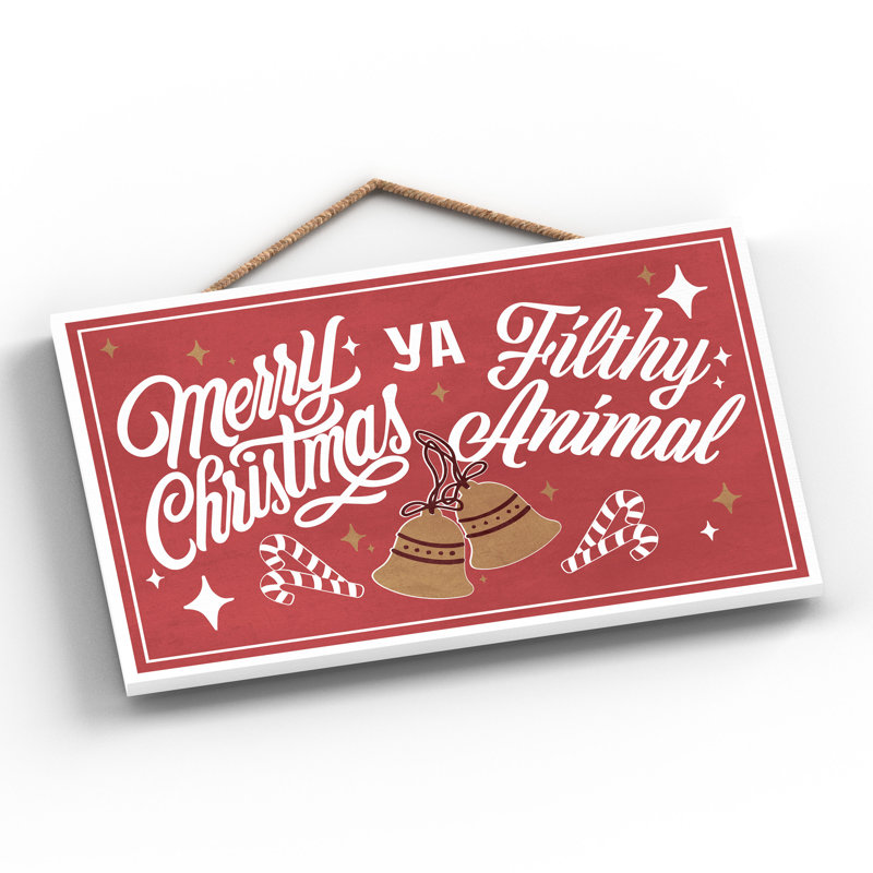 Filthy Animal Christmas Wooden Plaque Vivid Squid Wholesale Wall Décor