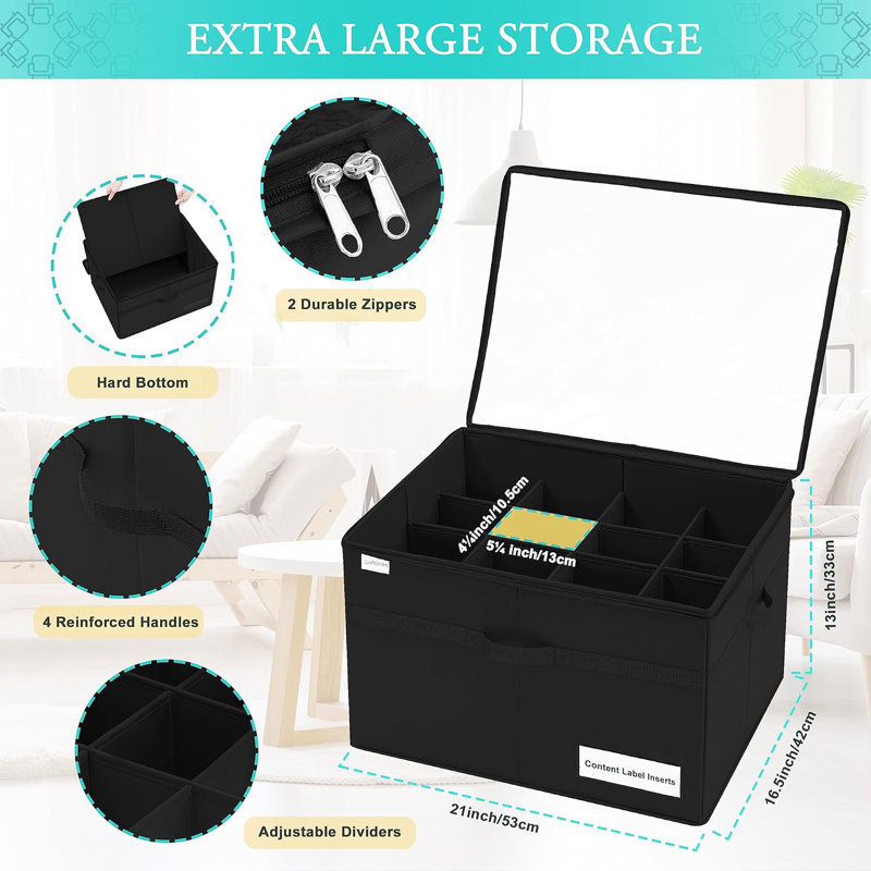 Foldable Shoe Organizer Black Fits 16 Pairs