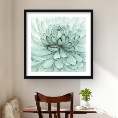 Fleur turquoise - reproduction encadrée pour la décoration de chambre à coucher