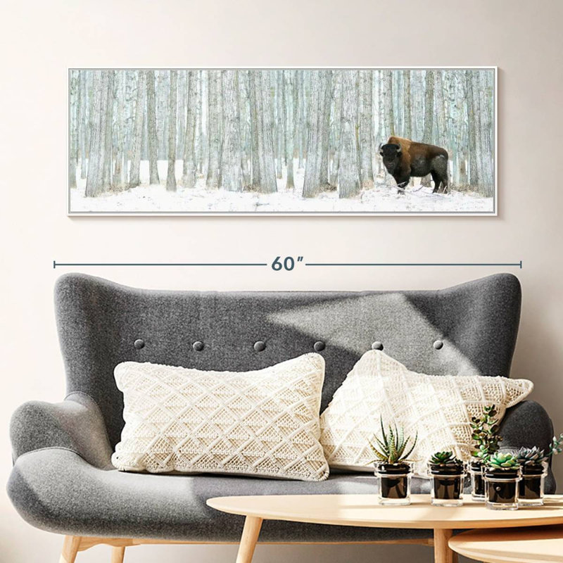 Alberta Winter, Cadre flottant blanc, 49 po x 17 po