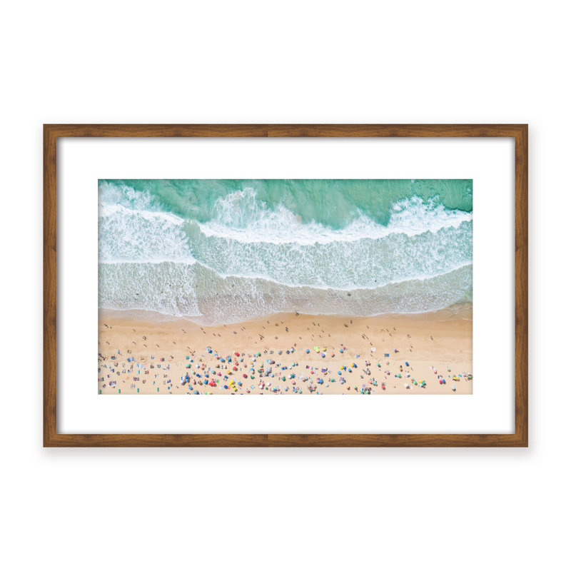 Coastal Retreat Summer Beach by  - Picture Frame Photograph on Paper, 24" H x 36" W x 1.125" D, Beige, Framed Matted Print