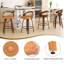 Ensemble de 2 tabourets de bar pivotants, structure en bois moderne avec dossier en rotin, tabouret en cuir de polyuréthane pour comptoir de cuisine, tabourets de bar rembourrés avec repose-pieds de style Mid-Century, tabourets de comptoir industriels-1969963762