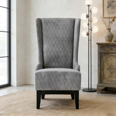Fauteuil d'appoint en velours à haut dossier de 23,03 po de largeur