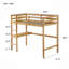 Lit, mezzanine haute, lit mezzanine en bois d'hévéa avec barrière de sécurité, bureau intégré, échelle