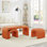 Ensemble de 3 banquettes modernes en forme de U avec banc de repose-pieds Bossley pour l'entrée, chambre à coucher à l'extrémité du lit, ensemble de 3 petits sièges avec repose-pieds pour le salon, banc de 44 + 18 pouces et repose-pieds