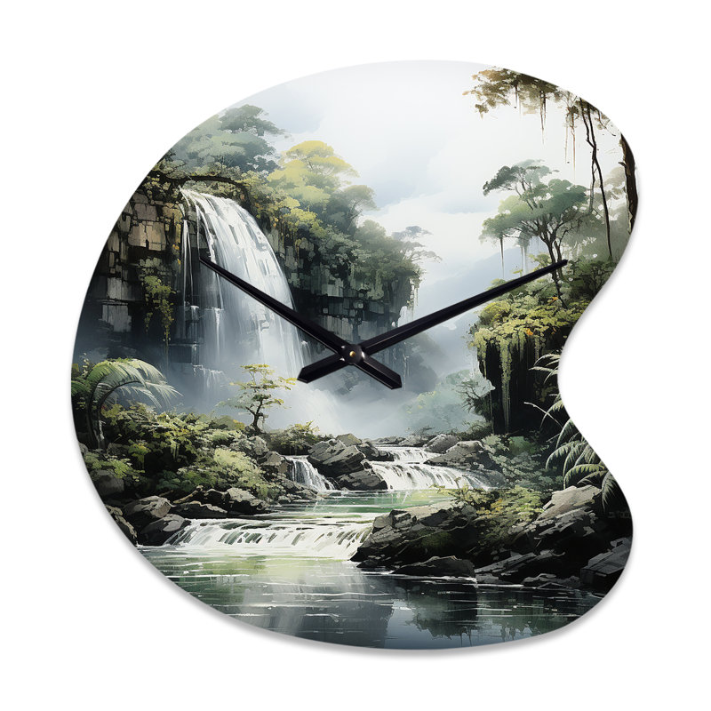 Dominicain chuchotement chutes d'eau II - horloge murale en forme de plage, horloge murale, Petit