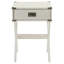 Table d'appoint carrée blanche avec tiroir pratique et style rustique pour le salon - Un ajout à votre décor