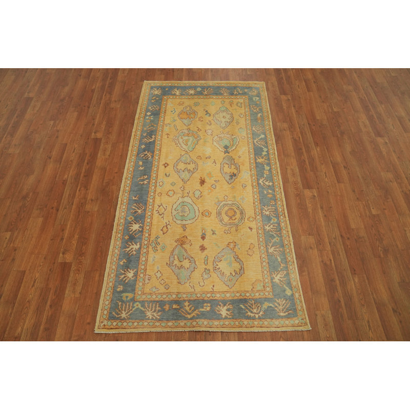 Vegetable Dye Oushak Turkish Rug 4x7