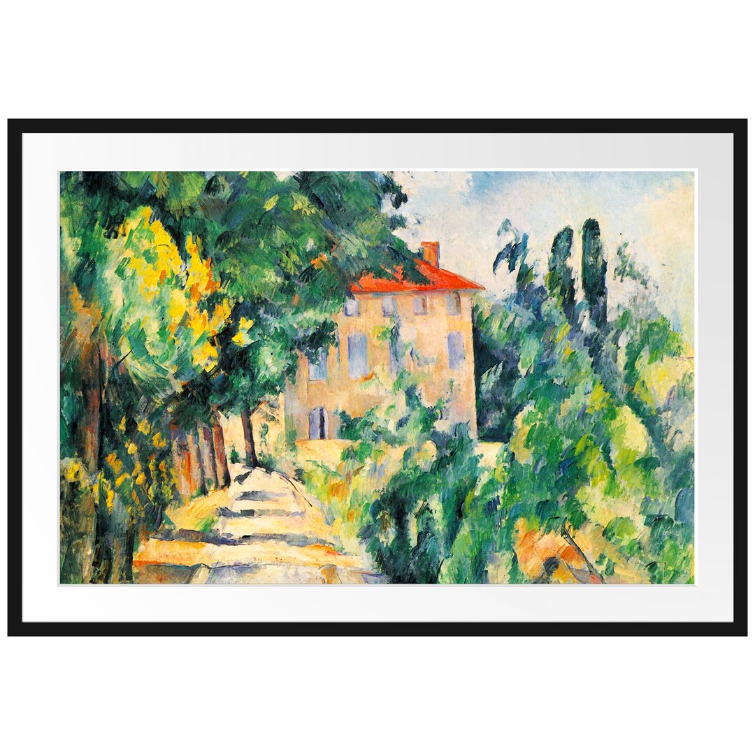 Gerahmtes Poster House with Roof von Paul Cézanne